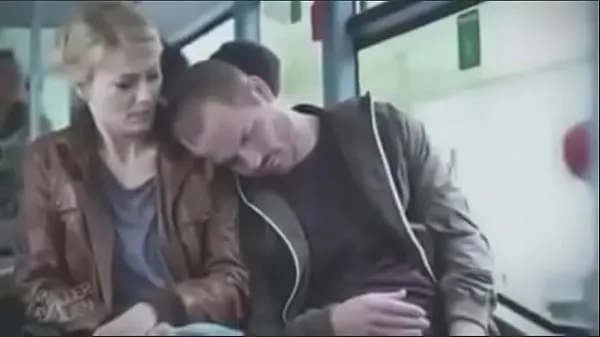 Big blonde m. by fake sleeper on bus total Tube