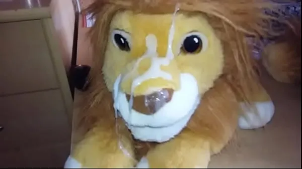 Μεγάλο lion plush mufasa cum συνολικό σωλήνα