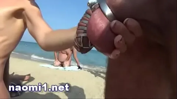 Grote piss and multi cum on a swinger beach cap d'agde totale buis