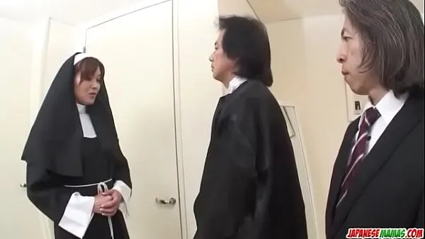 Stor First hardcore experience for Japan nun, Hitomi Kanou totalt rör