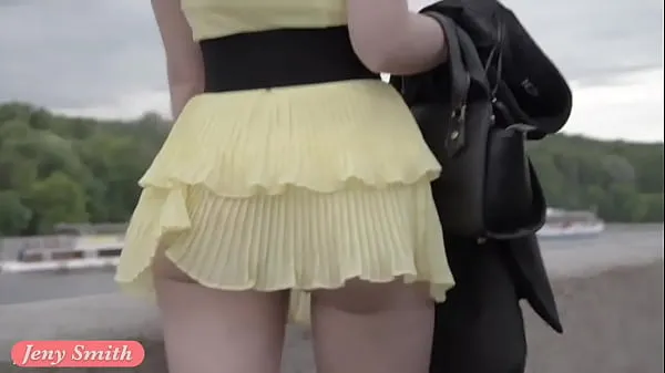 Big Jeny Smith public flasher shares great upskirt views on the streets total Tube