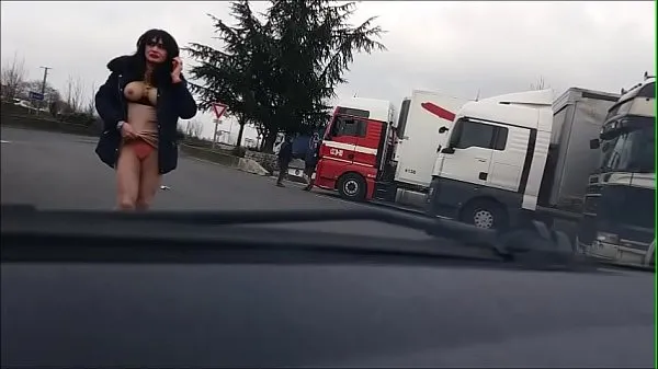 Big bitch turns on 2 truckers total Tube