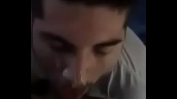 Tubo grande healed getting cum in the face in the bathroom total