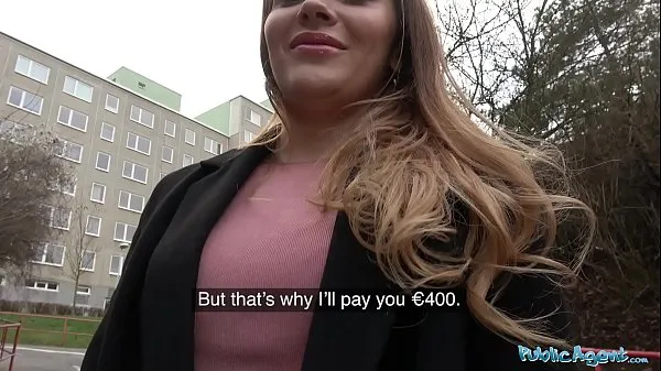 Nagy Public Agent Russian shaven pussy fucked for cash teljes cső