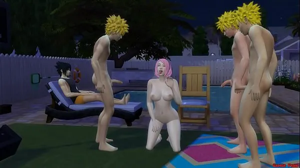 Big Sakura Fucked by the clones of Naruto Gangbang in front of Husband s. Cuckold total Tube