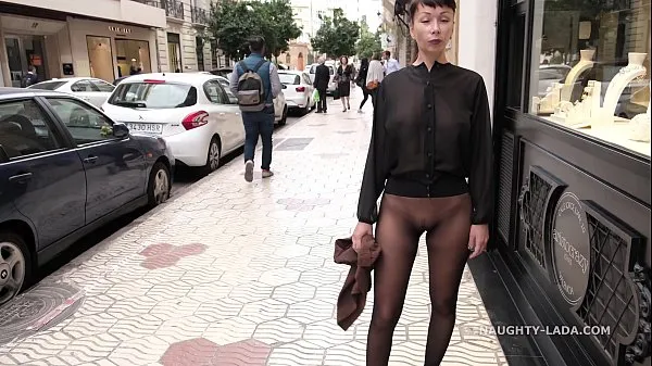 Big No skirt seamless pantyhose in public celková trubka
