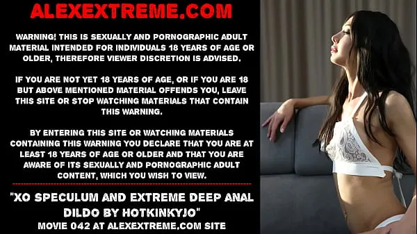 Big XO speculum and extreme deep anal dildo by Hotkinkyjo celková trubka