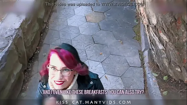 큰 KISSCAT Love Breakfast with Sausage - Public Agent Pickup Russian Student for Outdoor Sex 총 튜브