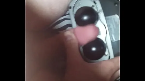 Big Intense orgasm vibrating my cock with my back massager total Tube
