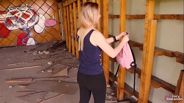 Nagy Stranger Cum In Pussy of a Teen Student Girl In a Destroyed Building teljes cső