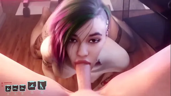 Veľká Cyberpunk 2077 Sex - Judy Alvarez does deepthroat Blowjob. GamePlay XMod's Sucks Video totálna trubica