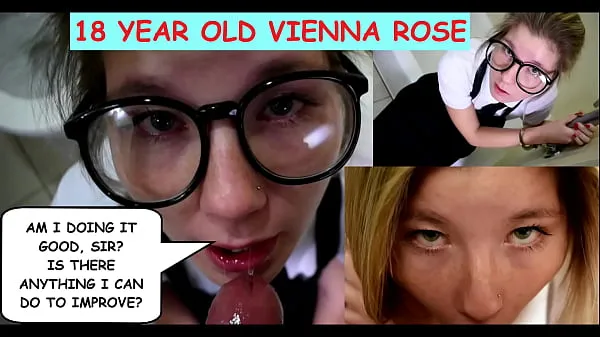 大Do you guys like getting blowjobs from an 18 year old girl?" Eighteen year old Vienna Rose asks submissively to a man old enough to be her总管