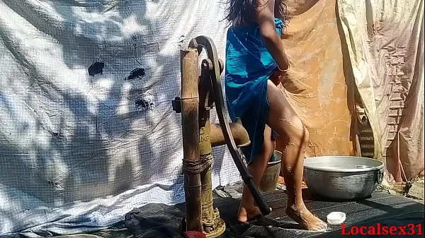 Tubo grande Village Married Wife Sex no banho com Saree ao ar livre (vídeo oficial de Localsex31 total