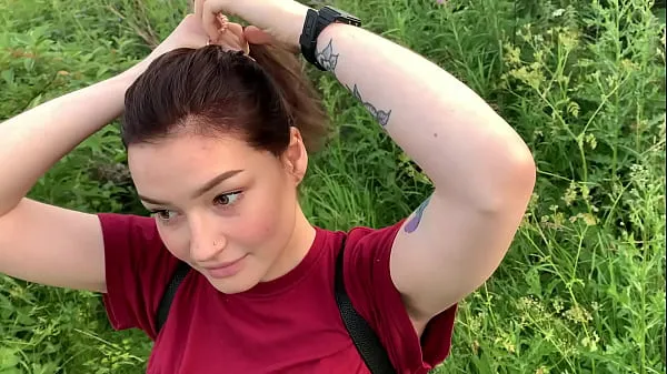 Nagy public outdoor blowjob with creampie from shy girl in the bushes - Olivia Moore teljes cső