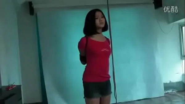 Big Girl in Red T-shirt is Tied up total Tube