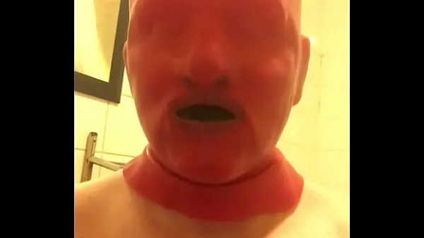 Big red gimp mask cum tổng số ống