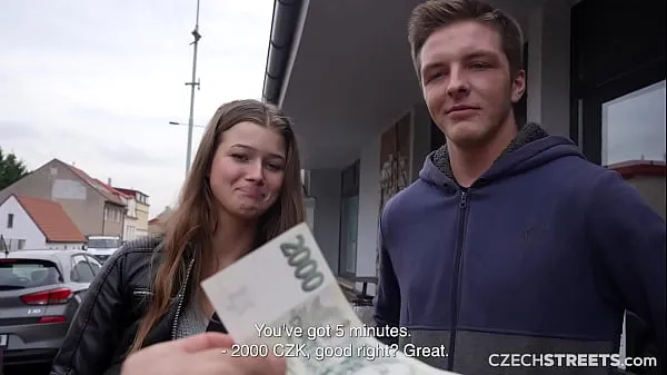 Stor CzechStreets - He allowed his girlfriend to cheat on him totalt rör