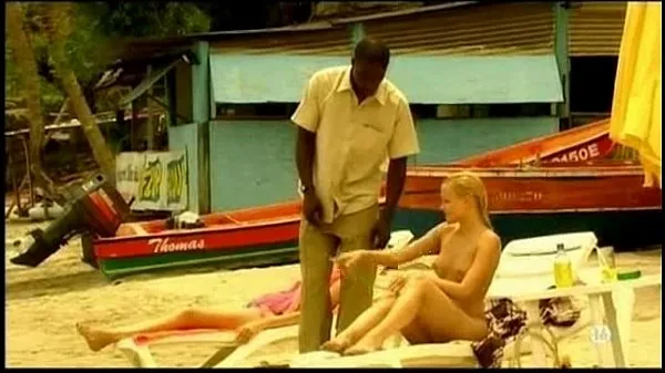 Veľká Young blonde white girl with black lover - Interracial Vacation totálna trubica