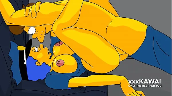 Big Police Marge tries to Arrest Snake but he Fucks Her (The Simpsons tổng số ống