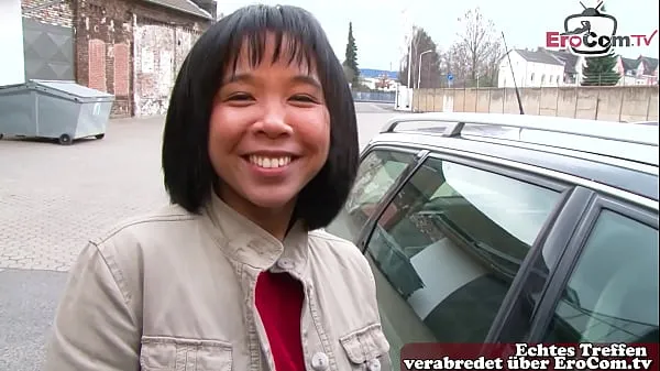 Μεγάλο German Asian young woman next door approached on the street for orgasm casting συνολικό σωλήνα