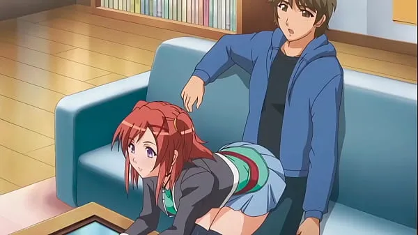 Grote step Brother gets a boner when step Sister sits on him - Hentai [Subtitled totale buis